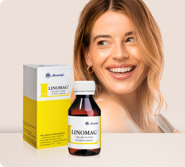 Linomag płyn packshot, modelka